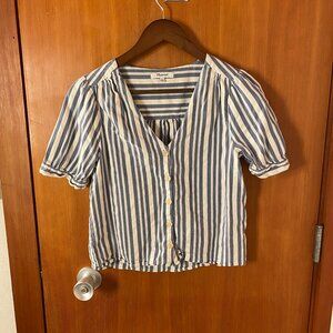 Madewell Plaza Button-Front Shirt in Stripe Size Small GUC